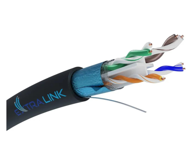 ExtraLink CAT6 FTP (F/UTP) V2 Zewnętrzny Kabel sieciowy 305M - 1543977 - zdjęcie